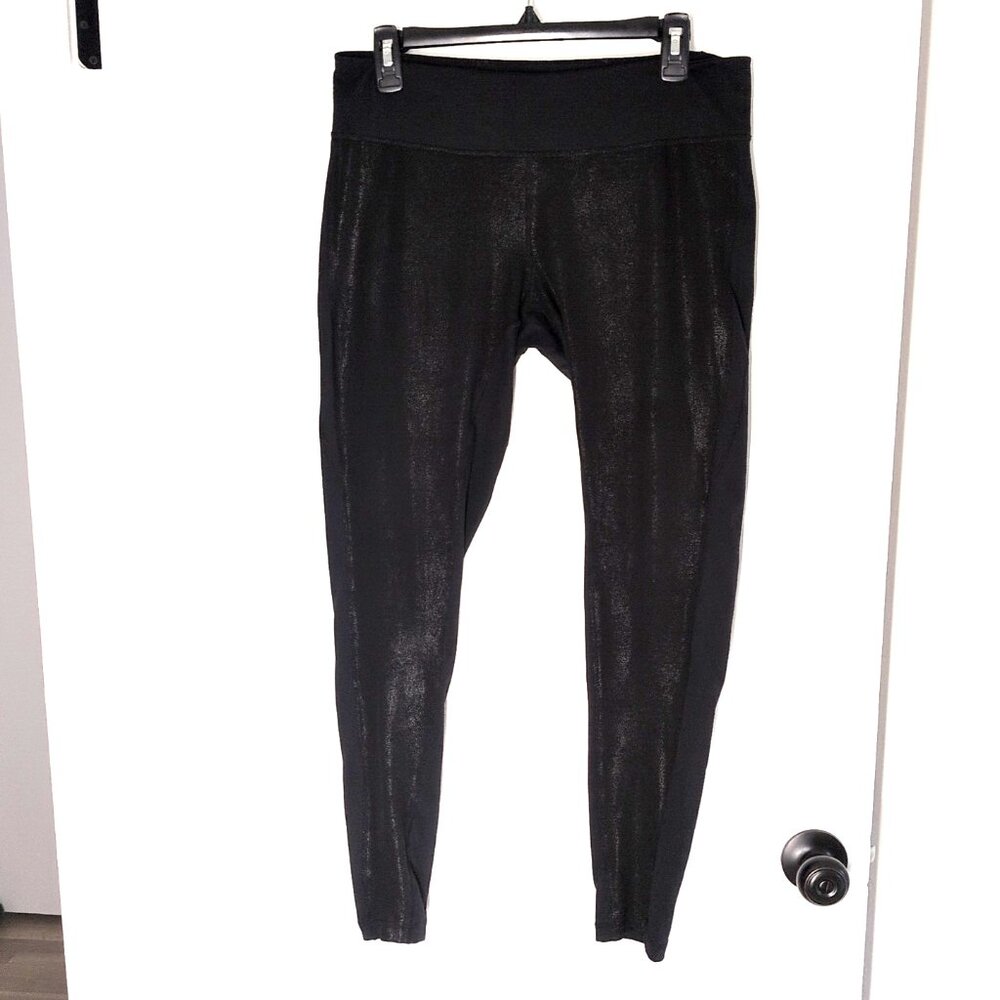Zella black Live-In metallic crackle finish gym leggings L